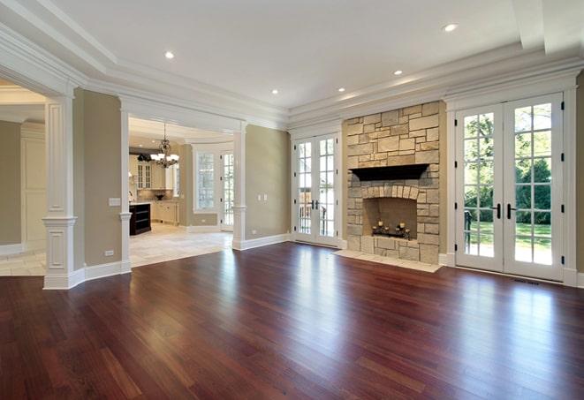 parquet hardwood floors in a herringbone pattern